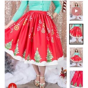 The Oblong Box Shop Kitschy Christmas Swing Skirt